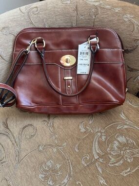 Giani Bernini glazed leather satchel